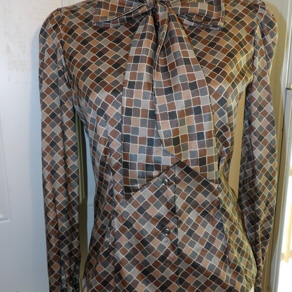 Collegian of California Secretary Blouse Size 5/6 Bow at Neck - Picture 3 of 6